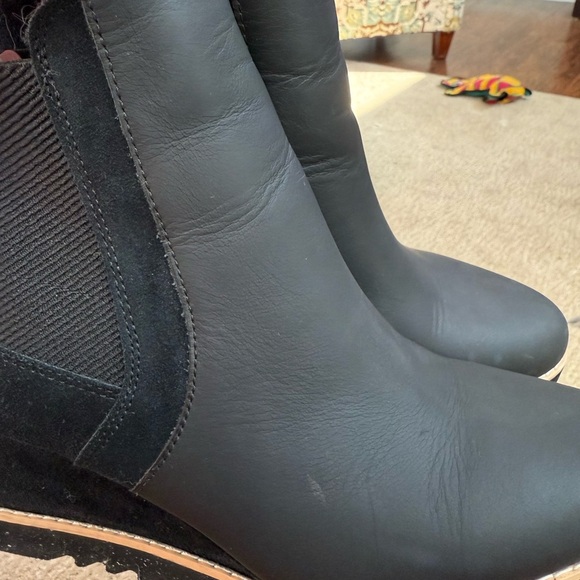 Toms Sutton Black Wedge Ankle Boots-Like New-Size 11 - Picture 14 of 14